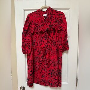 Topshop button down red dress